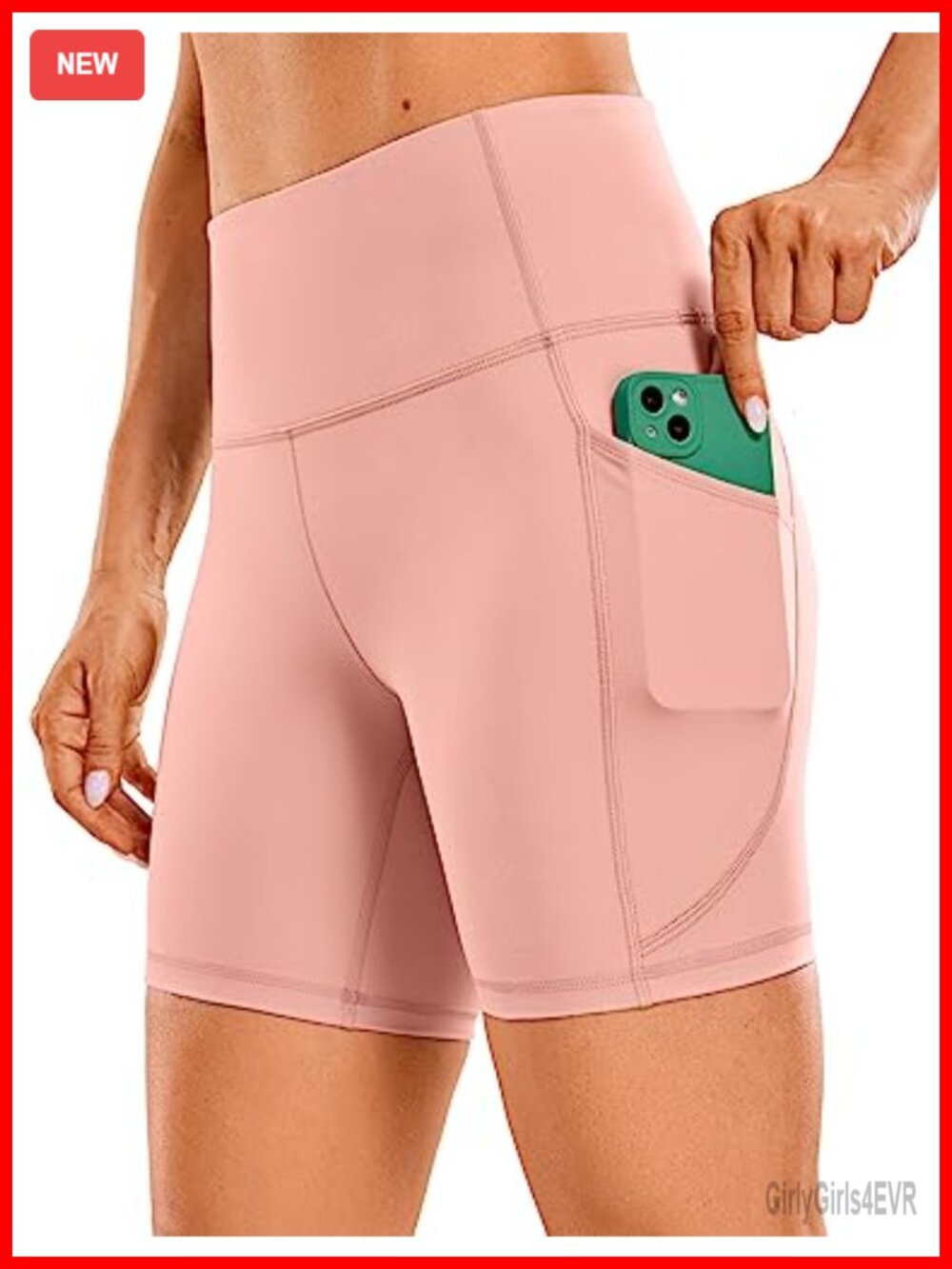 Brushed Buttery-Soft High Waist Biker Shorts with Side Pockets